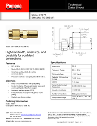Thumbnail of document Data Sheet - 72977 SMA (M) To SMB (F) Adapter